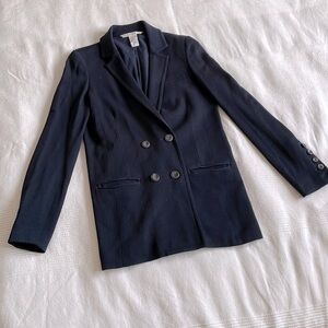 𝅺diane Von Furstenberg Long Wool Blend Double Ante Blazer Size 2